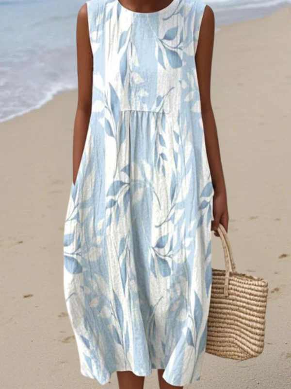 Joy | Robe Midi à Imprimé Feuillage