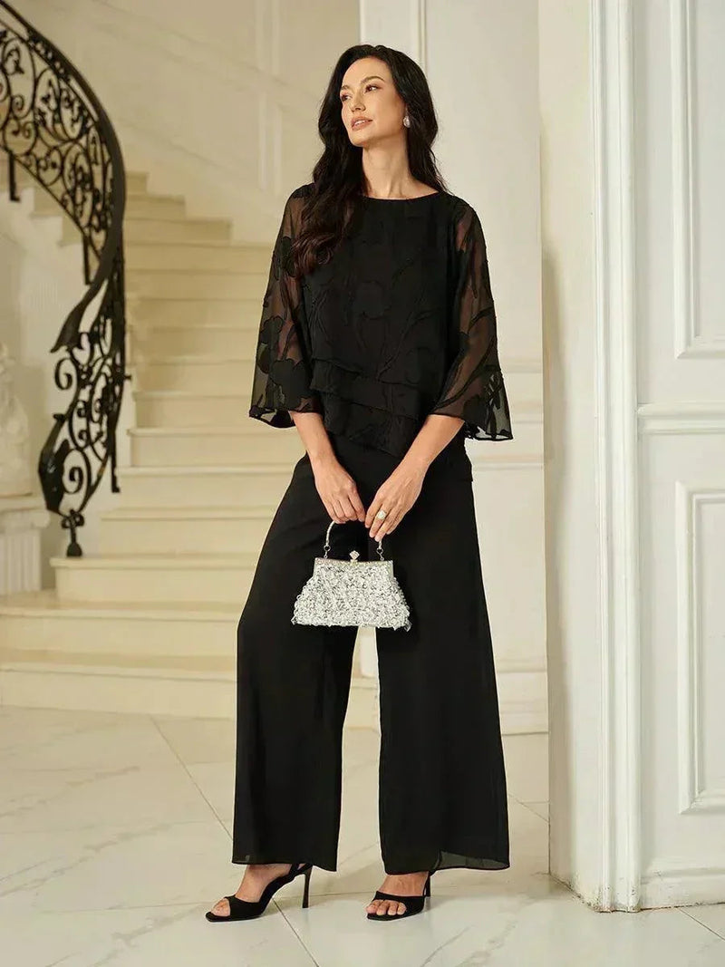 Blouse en Mousseline Florale à Superposition