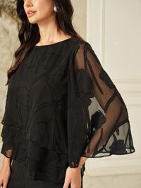 Blouse en Mousseline Florale à Superposition