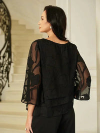 Blouse en Mousseline Florale à Superposition