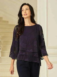 Blouse en Mousseline Florale à Superposition