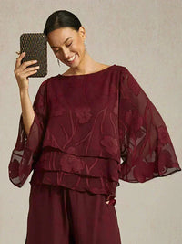 Blouse en Mousseline Florale à Superposition