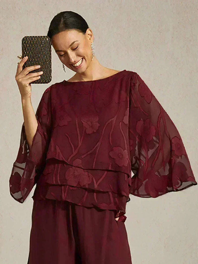 Blouse en Mousseline Florale à Superposition