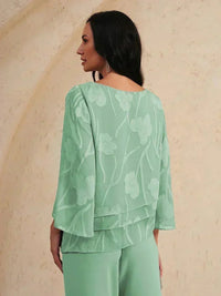 Blouse en Mousseline Florale à Superposition
