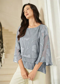 Blouse en Mousseline Florale à Superposition