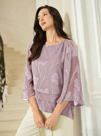Blouse en Mousseline Florale à Superposition