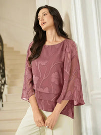 Blouse en Mousseline Florale à Superposition