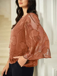 Blouse en Mousseline Florale à Superposition