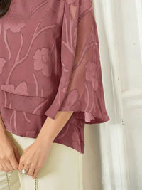 Blouse en Mousseline Florale à Superposition