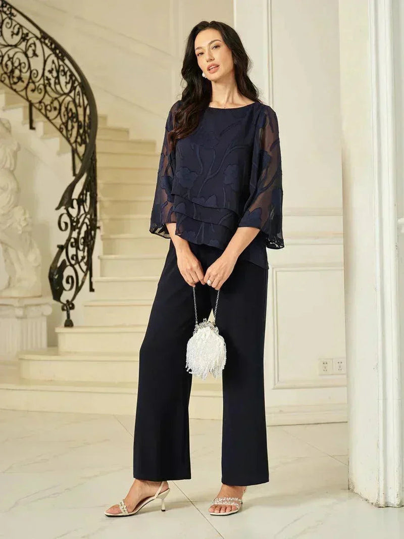 Blouse en Mousseline Florale à Superposition