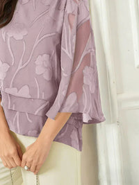 Blouse en Mousseline Florale à Superposition