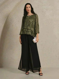 Blouse en Mousseline Florale à Superposition