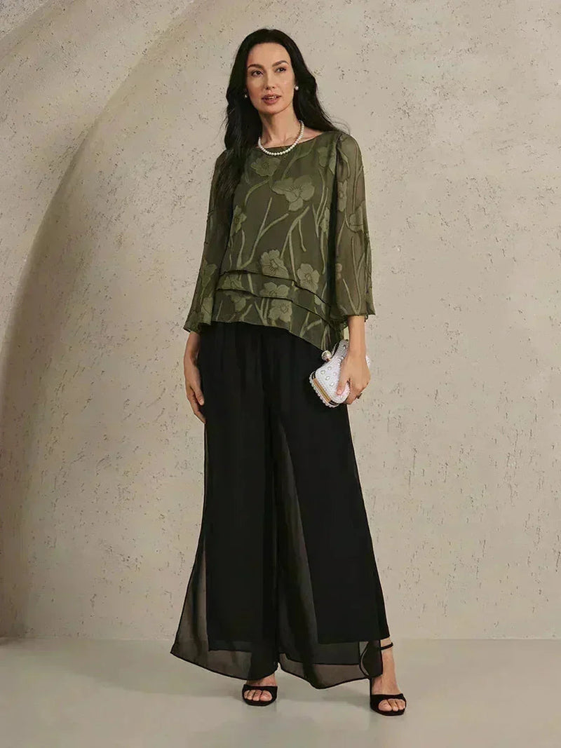 Blouse en Mousseline Florale à Superposition
