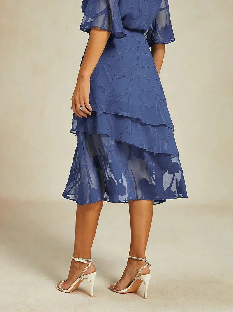 Jupe Midi en Chiffon Floral