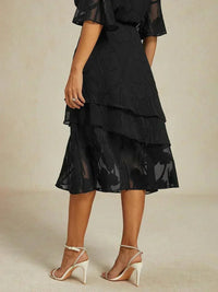 Jupe Midi en Chiffon Floral