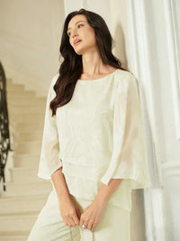 Blouse en Mousseline Florale à Superposition