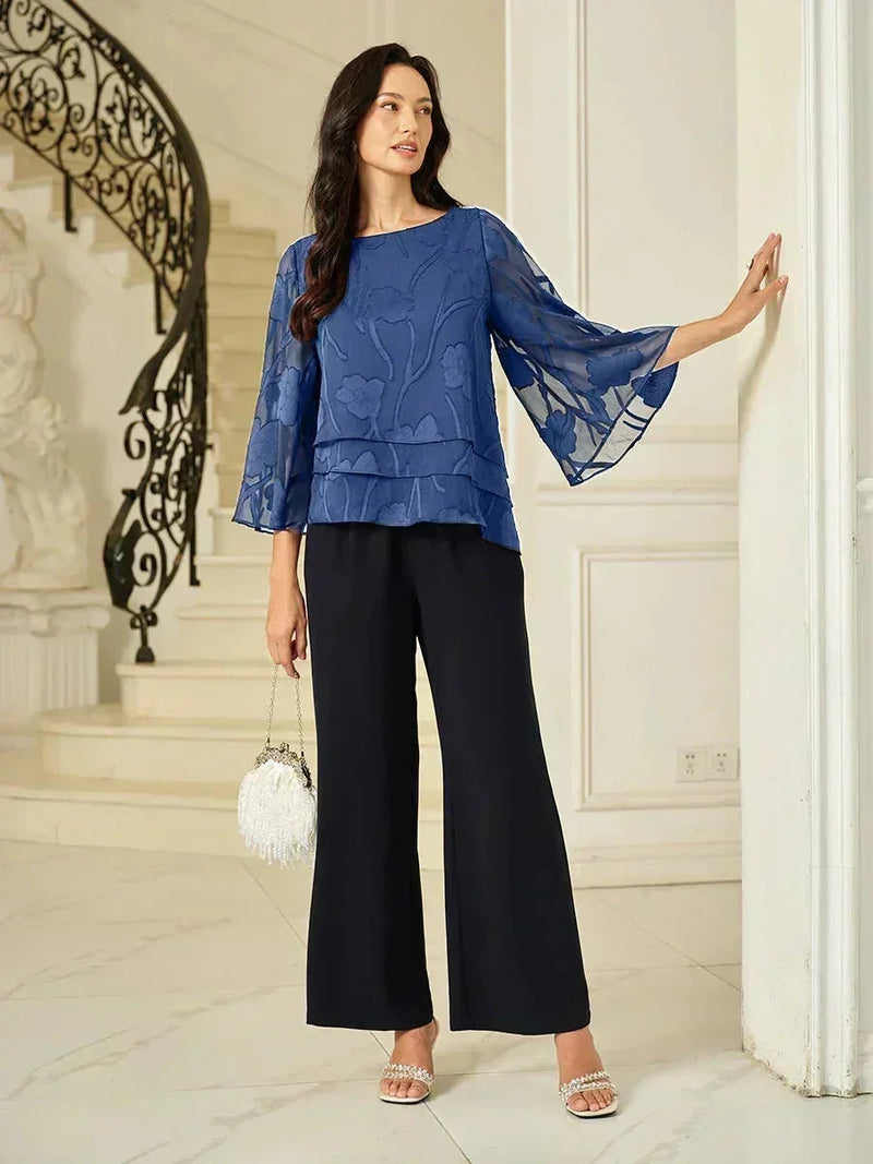 Blouse en Mousseline Florale à Superposition