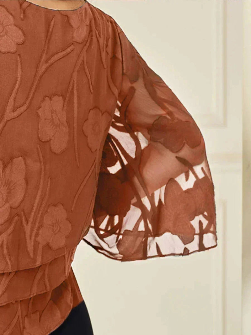 Blouse en Mousseline Florale à Superposition