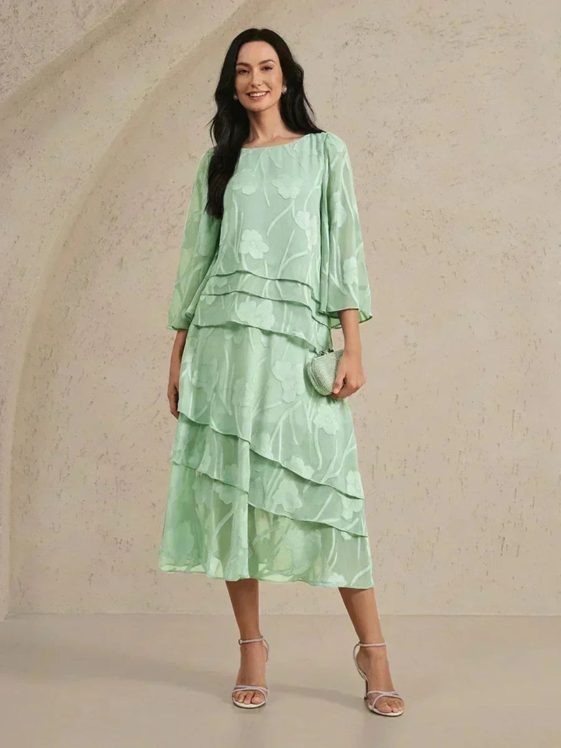 Jupe Midi en Chiffon Floral