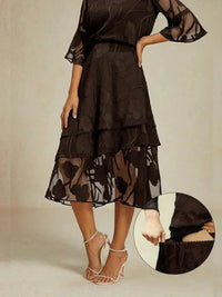 Jupe Midi en Chiffon Floral