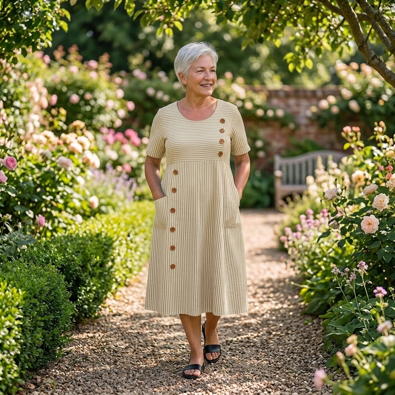 Brienne | Robe Midi Rayée