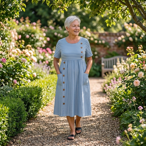 Brienne | Robe Midi Rayée
