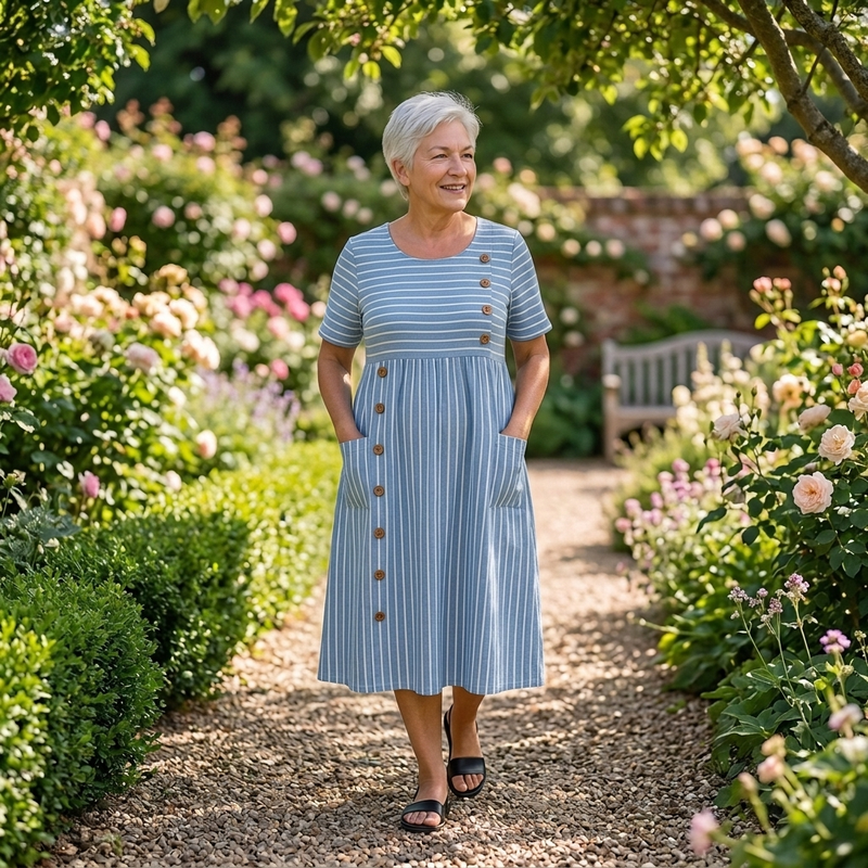 Brienne | Robe Midi Rayée