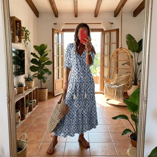 Luna | Robe Boho Sans Effort au Tombé Flatteur