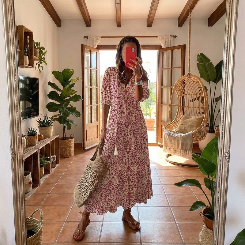 Luna | Robe Boho Sans Effort au Tombé Flatteur