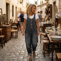 Saylor – Salopette en Denim Coton Lavé Vintage